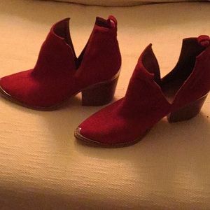 Jeffrey Campbell red ankle boots